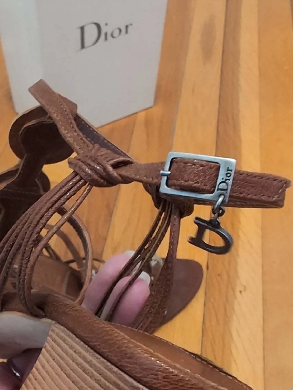 Dior Brown Leather Strapy High-Heel Sandals - Picture 7 of 13